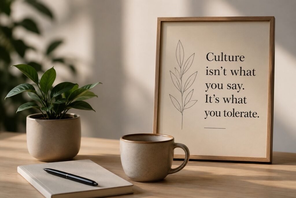 Culture Isn’t What You Say. It’s What You Tolerate.
